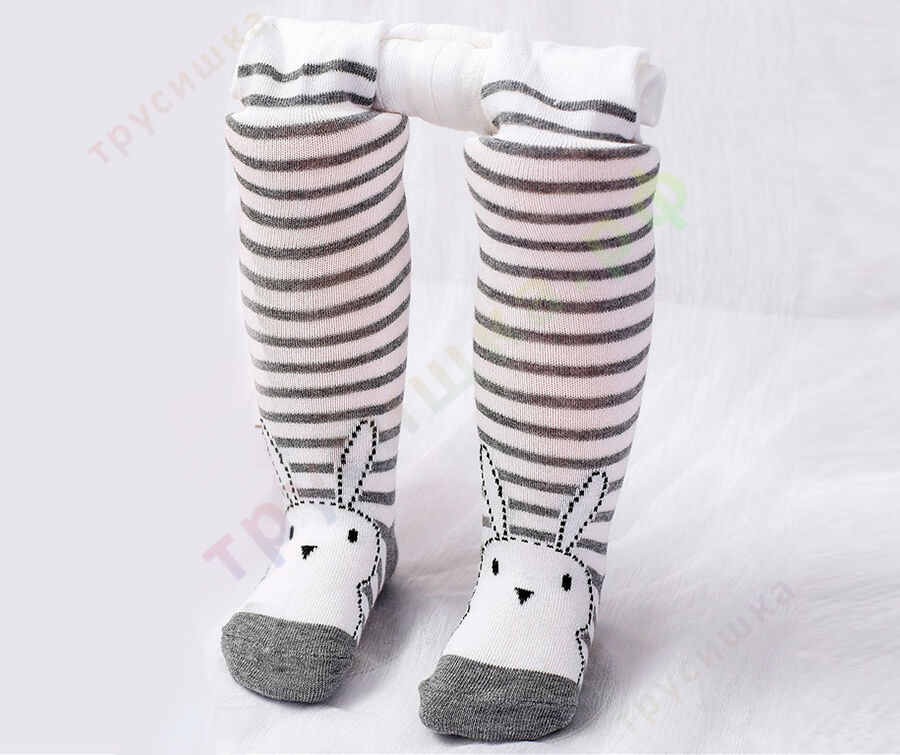 Колготки Белый полосатый зайка
