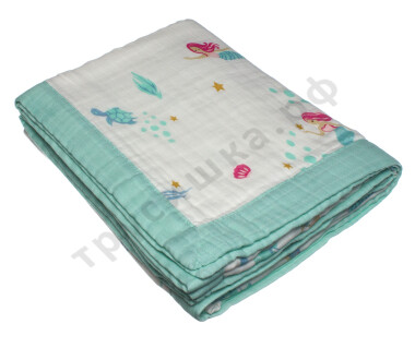 Муслиновое одеяло Русалочка, бамбук-хлопок, 6 слоев
