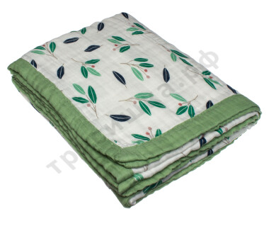 Муслиновое одеяло Олива, бамбук-хлопок, 6 слоев