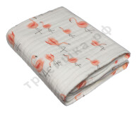 Муслиновое одеяло Оранжевый фламинго, хлопок, 8 слоев